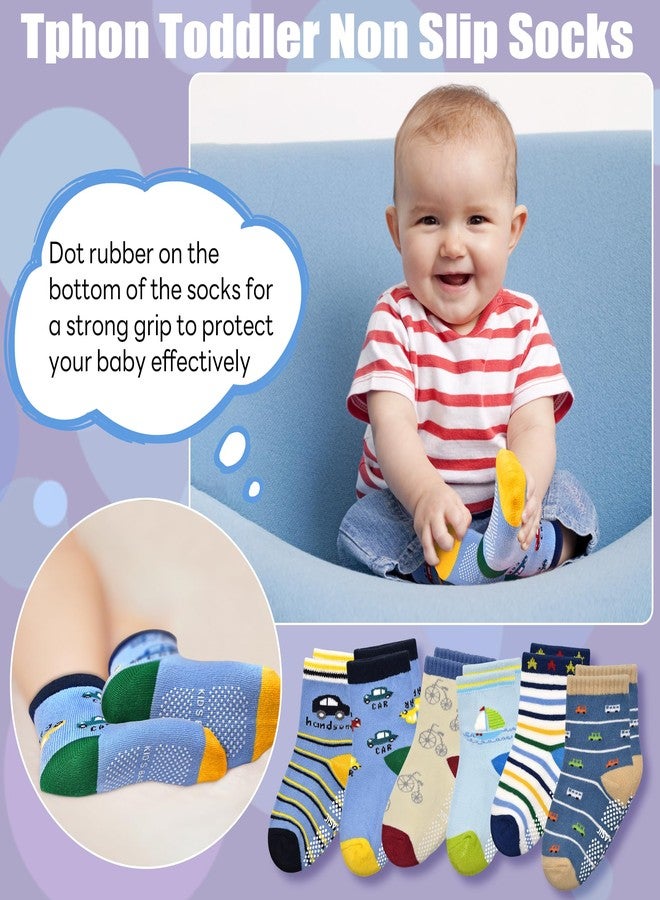 Tphon Non Slip Kids Toddler Socks with Grippers Baby 12 Pairs Anti Skid Socks for Boys Girls for 1-3 Year Children - Image 5